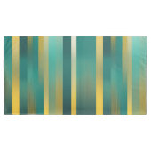Lichten op Yellow & Green Stripes AI-kunst Kussensloop (Voorkant-Links)