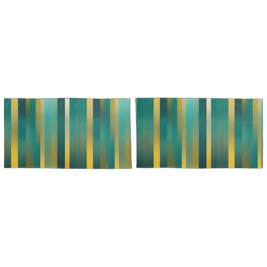Lichten op Yellow & Green Stripes AI-kunst Kussensloop (Achterkant-Set)