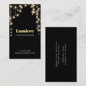 Lichten op zwart plakken visitekaartje (Voorkant / Achterkant)