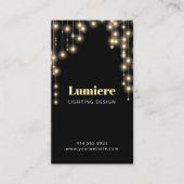 Lichten op zwart plakken visitekaartje (Voorkant)