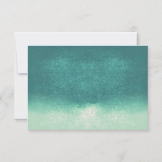 lichten & palmbomen strand blauwgroen bruiloft RSV RSVP Kaartje (Achterkant)