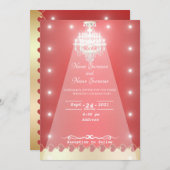 Lichten rood-kroonluchter kaart (Voorkant / Achterkant)