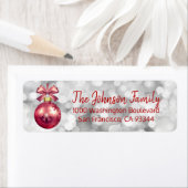 Lichten Rood Ornament Kerst retour adres Etiket (Insitu)