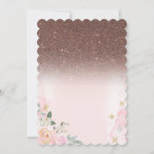 Lichten, roze bloemen Snowflakes Glitter Sweet 16 Kaart (Achterkant)