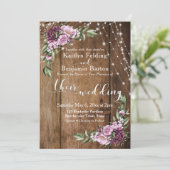 Lichten & Roze Pioenrozen Boeket, Rustiek Houten B Kaart (Staand voorkant)