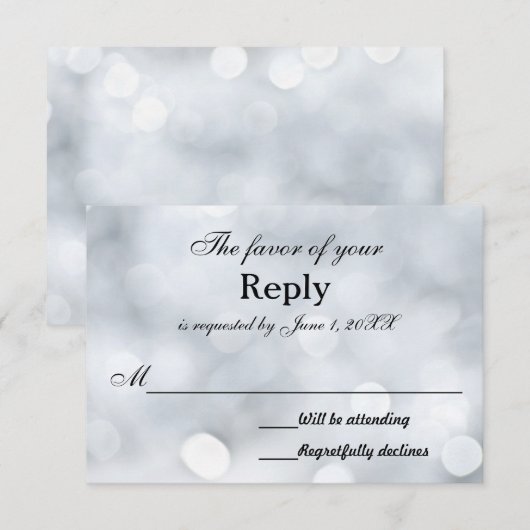 Lichten RSVP Huwelijksreactie Aanvraag Kaarten (Voorkant / Achterkant)