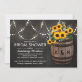 Lichten Rustieke Wijngaard Zonnebloem Bruidsdouche Kaart (Voorkant)