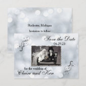 Lichten Sneeuw Glitter Sparkles - 3x5 Save the Dat Date (Voorkant / Achterkant)