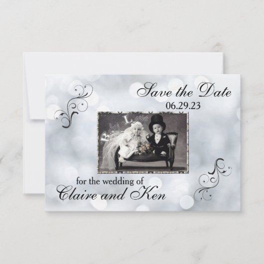 Lichten Sneeuw Glitter Sparkles - 3x5 Save the Dat Save The Date (Voorkant)