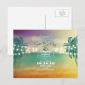 Lichten strand bruiloft opslaan van de datum brief aankondigingskaart (Voorkant / Achterkant)