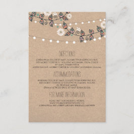 Lichten tak bruiloft details - Informatie Informatiekaartje