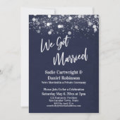 Lichten Textuur We Zijn Getrouwd Marine Ontvangst- Kaart (Voorkant)