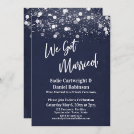 Lichten Textuur We Zijn Getrouwd Marine Ontvangst- Kaart