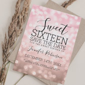 Lichten van 16 partijen met Blush Pink Glitter Save The Date