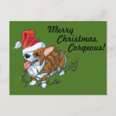 Lichten van Kerstmis van Kerstmis van het Puppy Feestdagenkaart (Voorkant)