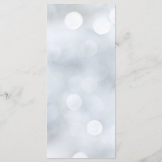 Lichten Wit Zilver Sparkle Glitter Receptie Menu (Achterkant)