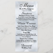 Lichten Wit Zilver Sparkle Glitter Receptie Menu (Voorkant)