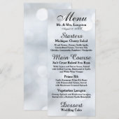 Lichten Wit Zilveren Glitter Ontvangst Menu (Voorkant / Achterkant)