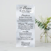 Lichten Wit Zilveren Glitter Ontvangst Menu (Staand voorkant)