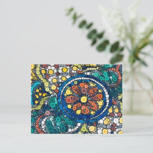 lichtend artistiek zuidwestelijk aardeblauw briefk briefkaart (Staand voorkant)