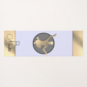 Lichtend helder roze yogi silhouet yogamat (Achterkant (horizontaal))