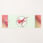 Lichtend helder roze yogi silhouet yogamat (Voorkant (horizontaal))