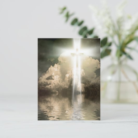 Lichtend kruis briefkaart (Staand voorkant)