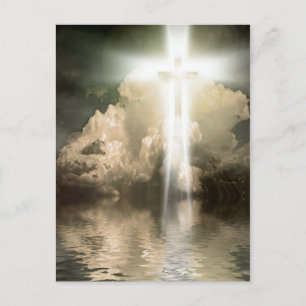 Lichtend kruis briefkaart