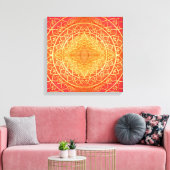 Lichtend Sinaasappel Goud Rood Mandala Patroon Canvas Afdruk (Insitu (Woonkamer))