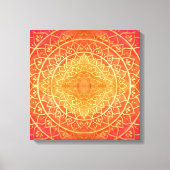 Lichtend Sinaasappel Goud Rood Mandala Patroon Canvas Afdruk (Voorkant)