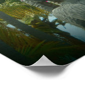 Lichtend tiki beeld roze tropisch poster (Hoek)