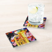 Lichtend Tuba met perspectief Glazen Onderzetter (Schuin)