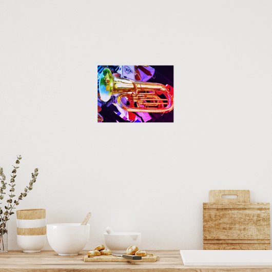 Lichtend Tuba met perspectief Poster (Keuken)