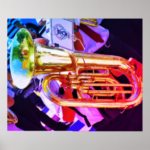Lichtend Tuba met perspectief Poster
