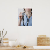 Lichtend vrouw arts met stethoscoop poster (Keuken)