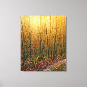 Lichtende bomen staande fantasie landschap canvas afdruk