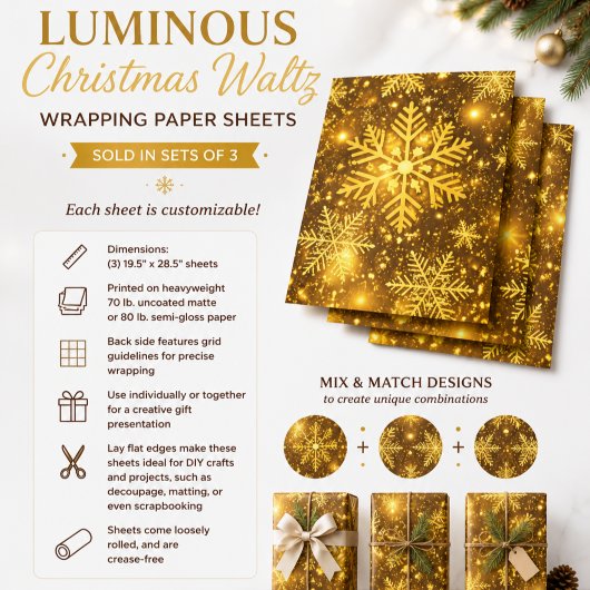 Lichtende Kerstwals Inpakpapier Vel