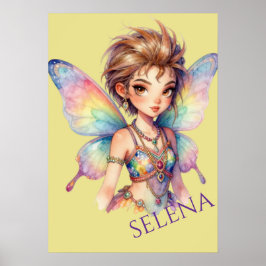 Lichtende Regenboog Beschermfee Poster