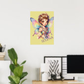 Lichtende Regenboog Beschermfee Poster (Thuiskantoor)
