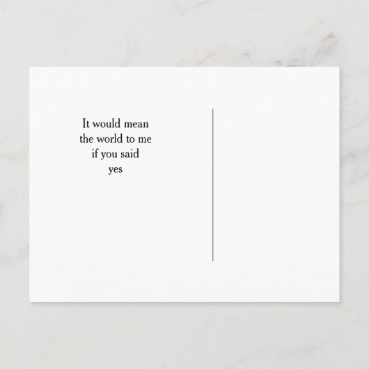 Lichtende sterren, jij zult mijn bruidsmeisje zijn uitnodiging briefkaart (Achterkant)