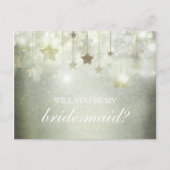 Lichtende sterren, jij zult mijn bruidsmeisje zijn uitnodiging briefkaart (Voorkant)