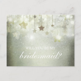 Lichtende sterren, jij zult mijn bruidsmeisje zijn uitnodiging briefkaart