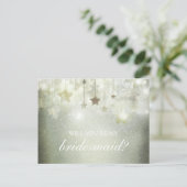 Lichtende sterren, jij zult mijn bruidsmeisje zijn uitnodiging briefkaart (Staand voorkant)