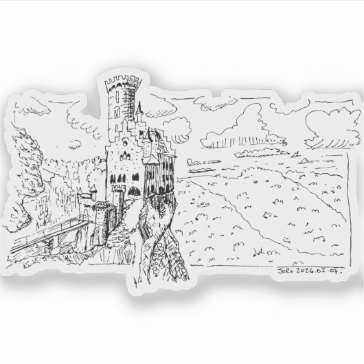 Lichtenstein Castle Sticker (Voorkant)