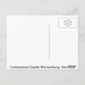 Lichtenstein Castle Wurtemburg, Duitsland Briefkaart (Achterkant)