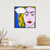 Lichtenstein Style terwijl ze huilen Poster (Keuken)
