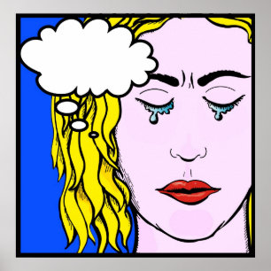 Lichtenstein Style terwijl ze huilen Poster