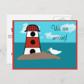 Lichter en Seagull Change of Address Briefkaart (Voorkant / Achterkant)