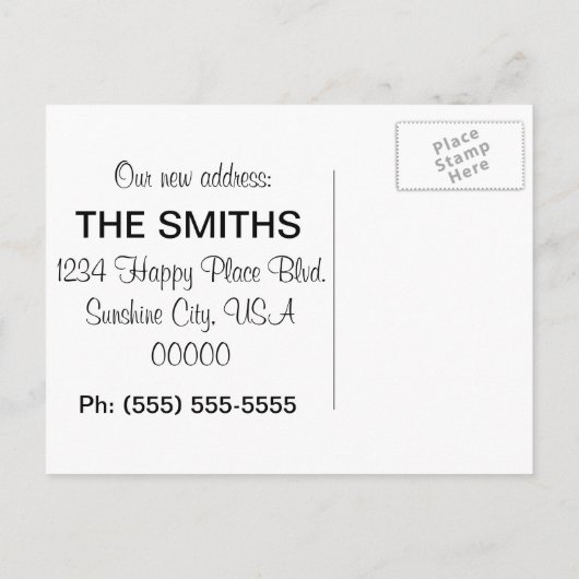 Lichter en Seagull Change of Address Briefkaart (Achterkant)