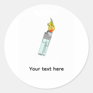 Lichter en vlam ontwerp ronde sticker